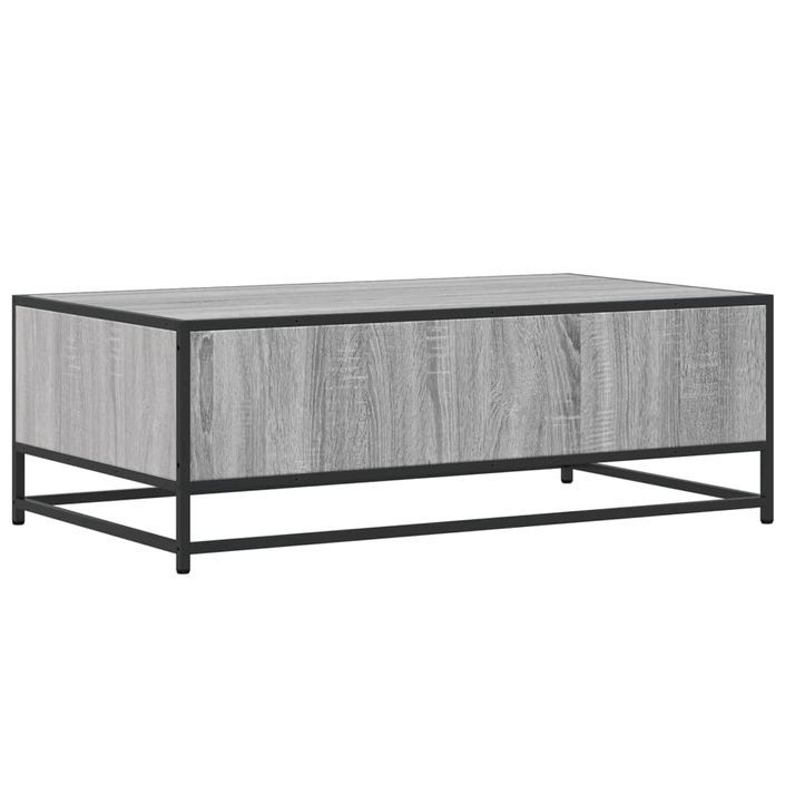 Table basse sonoma gris 100x57x35 cm bois d'ingénierie et métal - Photo n°7