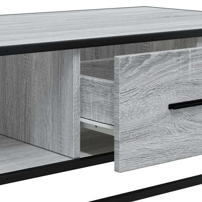 Table basse sonoma gris 100x57x35 cm bois d'ingénierie et métal - Photo n°9