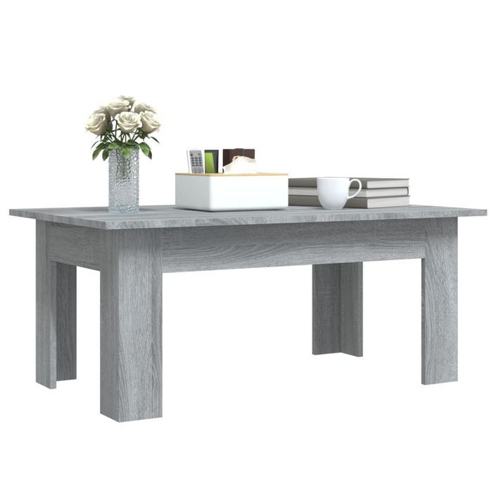 Table basse Sonoma gris 100x60x42 cm Bois d'ingénierie - Photo n°4