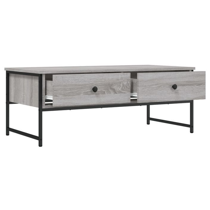 Table basse sonoma gris 101x49x39,5 cm bois d'ingénierie - Photo n°5