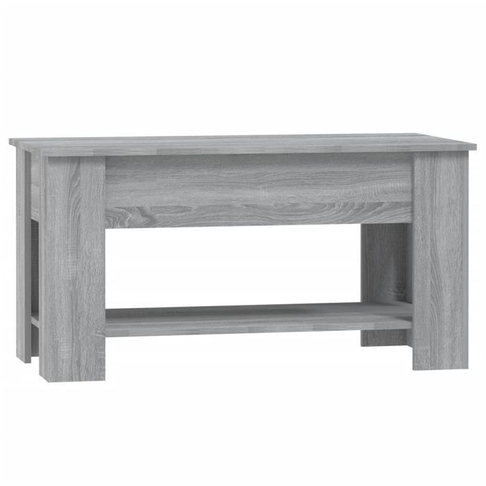 Table basse Sonoma gris 101x49x52 cm Bois d'ingénierie - Photo n°3