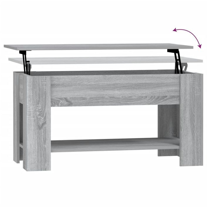 Table basse Sonoma gris 101x49x52 cm Bois d'ingénierie - Photo n°6