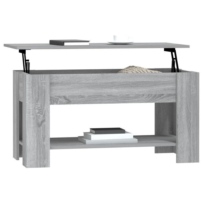 Table basse Sonoma gris 101x49x52 cm Bois d'ingénierie - Photo n°7