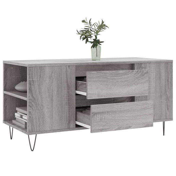 Table basse sonoma gris 102x44,5x50 cm bois d'ingénierie - Photo n°4