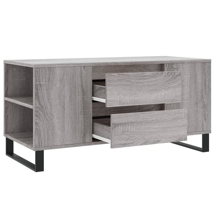 Table basse sonoma gris 102x44,5x50 cm bois d'ingénierie - Photo n°6