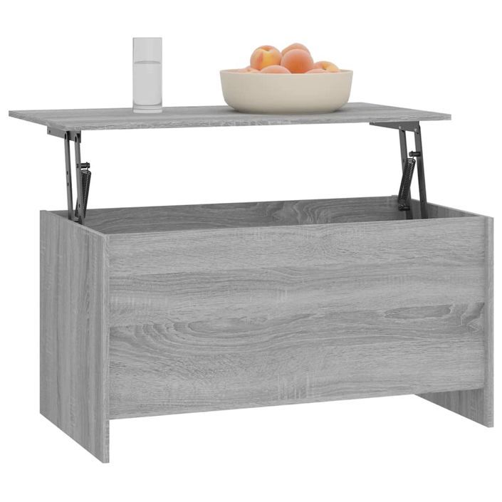 Table basse sonoma gris 102x55,5x52,5 cm bois d'ingénierie - Photo n°7