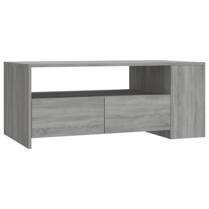 Table basse sonoma gris 102x55x42 cm bois d'ingénierie - Photo n°2