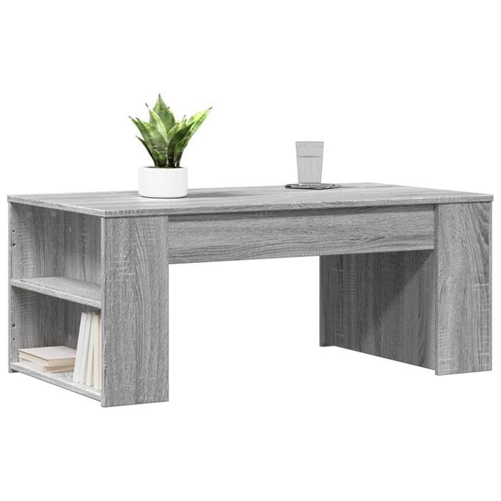 Table basse sonoma gris 102x55x42 cm bois d'ingénierie - Photo n°3