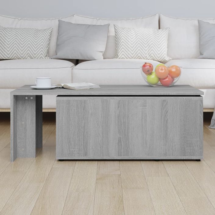 Table basse Sonoma gris 150x50x35 cm Bois d'ingénierie - Photo n°4