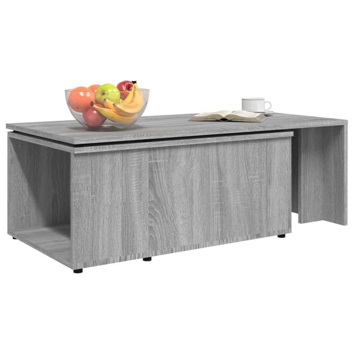 Table basse Sonoma gris 150x50x35 cm Bois d'ingénierie - Photo n°5