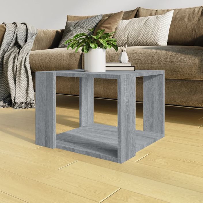 Table basse Sonoma gris 40x40x30 cm Bois d'ingénierie - Photo n°1