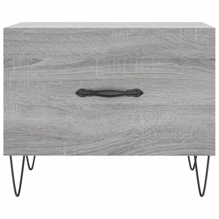 Table basse Sonoma gris 50x50x40 cm Bois d'ingénierie - Photo n°5