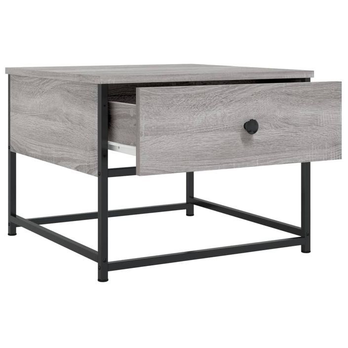 Table basse sonoma gris 51x51x40 cm bois d'ingénierie - Photo n°5