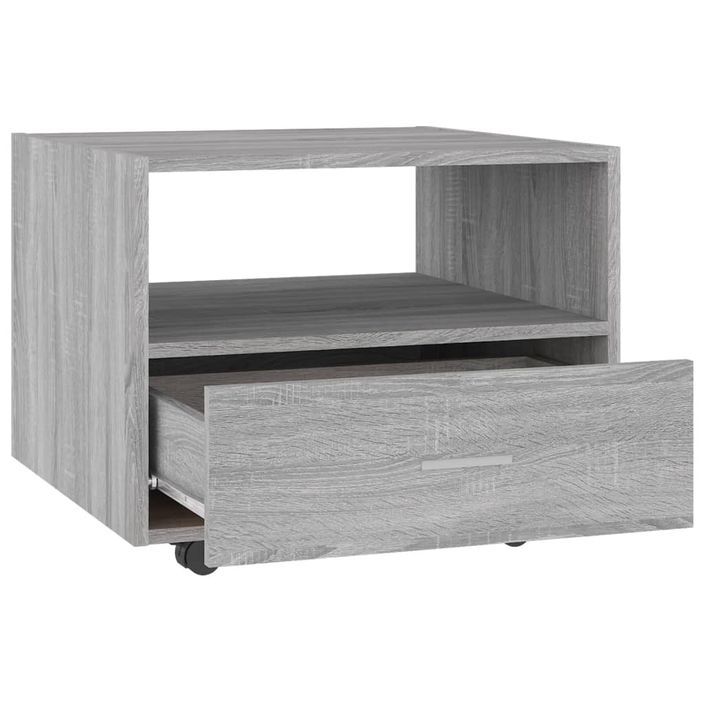 Table basse sonoma gris 55x55x40 cm bois d'ingénierie - Photo n°6