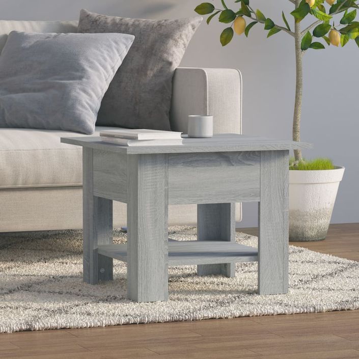 Table basse Sonoma gris 55x55x42 cm bois d'ingénierie - Photo n°1