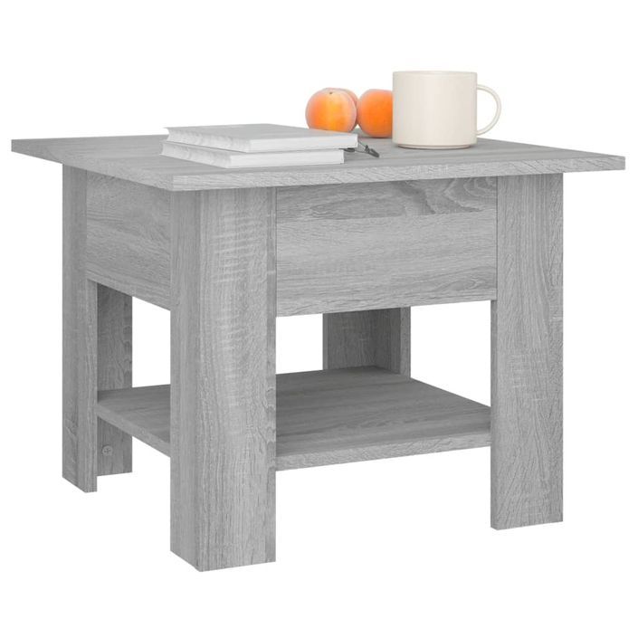 Table basse Sonoma gris 55x55x42 cm bois d'ingénierie - Photo n°4