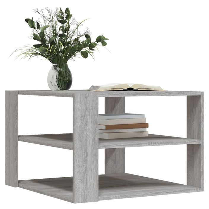 Table basse sonoma gris 59,5x59,5x40 cm bois d'ingénierie - Photo n°3