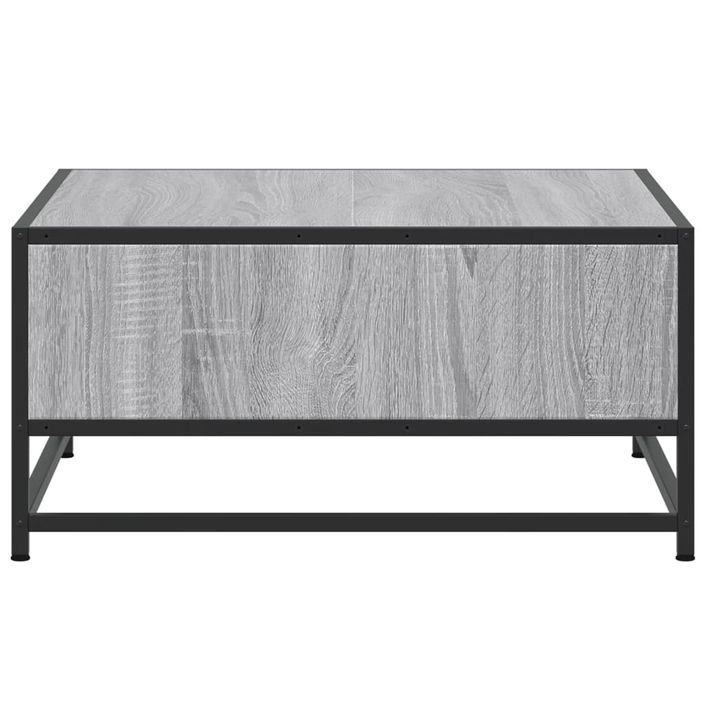 Table basse sonoma gris 60,5x60,5x30 cm bois d'ingénierie/métal - Photo n°6