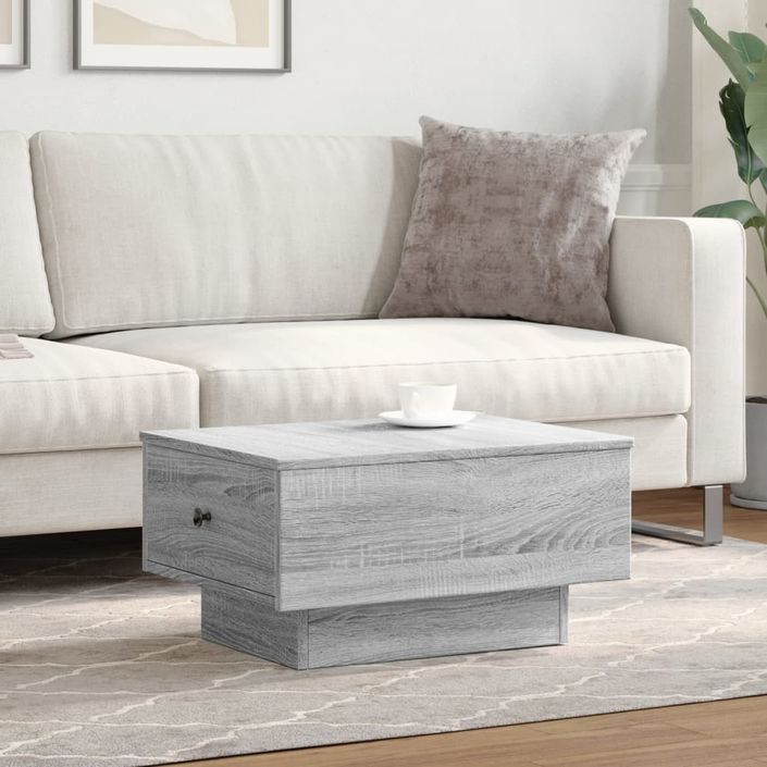 Table basse sonoma gris 60x45x31 cm bois d'ingénierie - Photo n°3