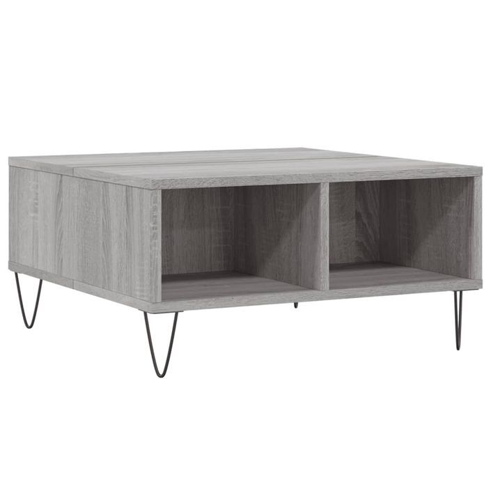 Table basse sonoma gris 60x60x30 cm bois d'ingénierie - Photo n°6