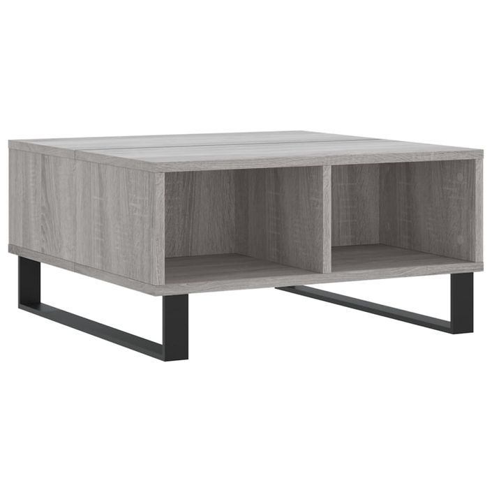 Table basse sonoma gris 60x60x30 cm bois d'ingénierie - Photo n°1