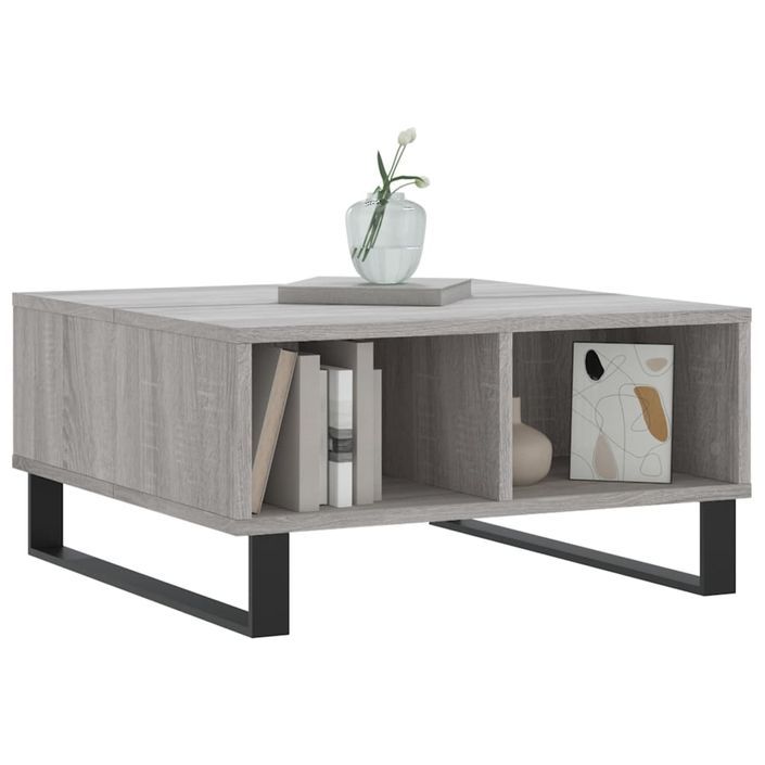 Table basse sonoma gris 60x60x30 cm bois d'ingénierie - Photo n°3