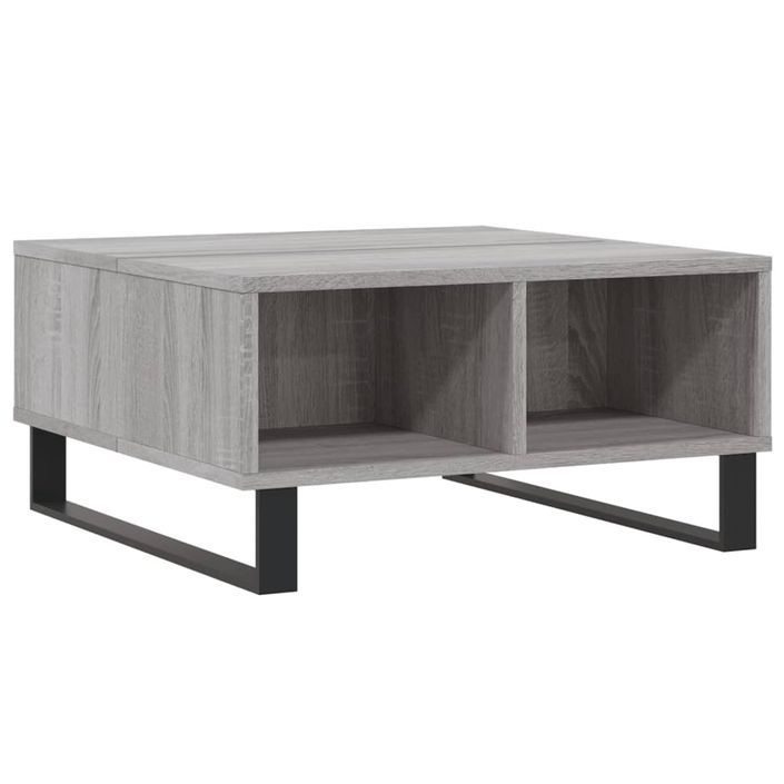 Table basse sonoma gris 60x60x30 cm bois d'ingénierie - Photo n°6