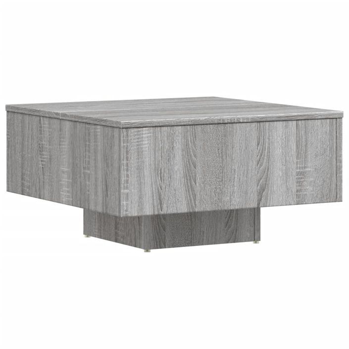 Table basse Sonoma gris 60x60x31,5 cm Bois d'ingénierie - Photo n°2