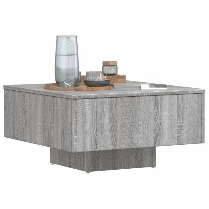 Table basse Sonoma gris 60x60x31,5 cm Bois d'ingénierie - Photo n°4