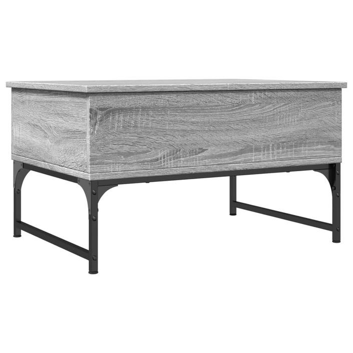 Table basse sonoma gris 70x50x40 cm bois d'ingénierie et métal - Photo n°1
