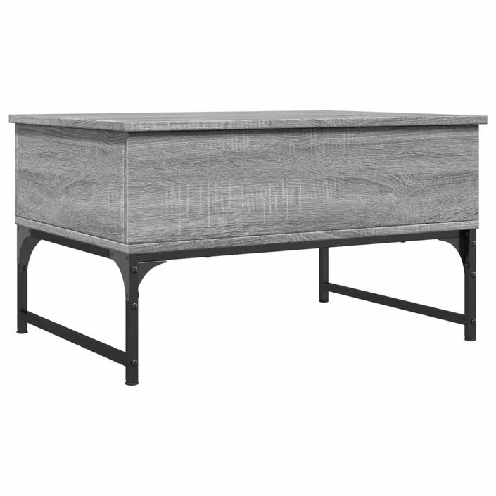Table basse sonoma gris 70x50x40 cm bois d'ingénierie et métal - Photo n°7