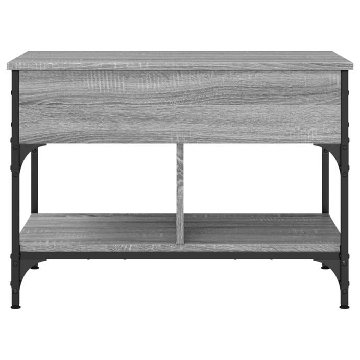 Table basse sonoma gris 70x50x50 cm bois d'ingénierie et métal - Photo n°5