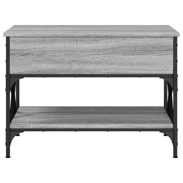 Table basse sonoma gris 70x50x50 cm bois d'ingénierie et métal - Photo n°5