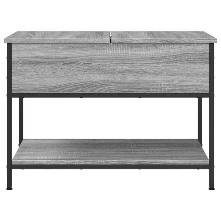 Table basse sonoma gris 70x50x50 cm bois d'ingénierie et métal - Photo n°5