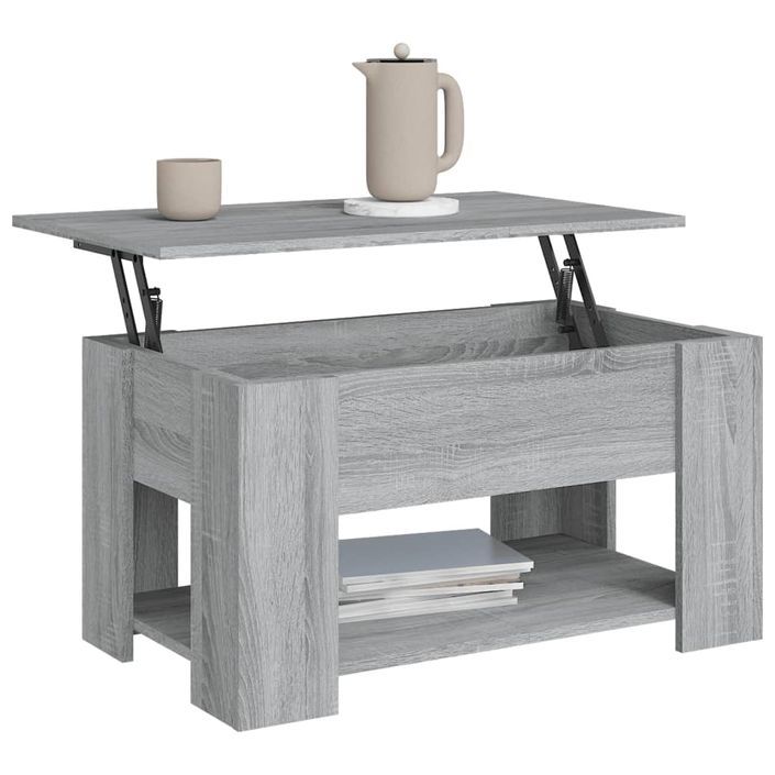 Table basse Sonoma gris 79x49x41 cm Bois d'ingénierie - Photo n°4