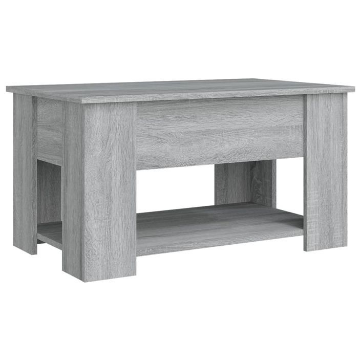 Table basse Sonoma gris 79x49x41 cm Bois d'ingénierie - Photo n°5