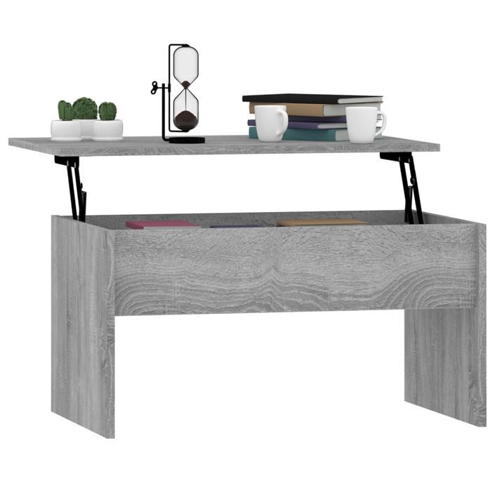 Table basse Sonoma gris 80x50,5x41,5 cm Bois d'ingénierie - Photo n°7