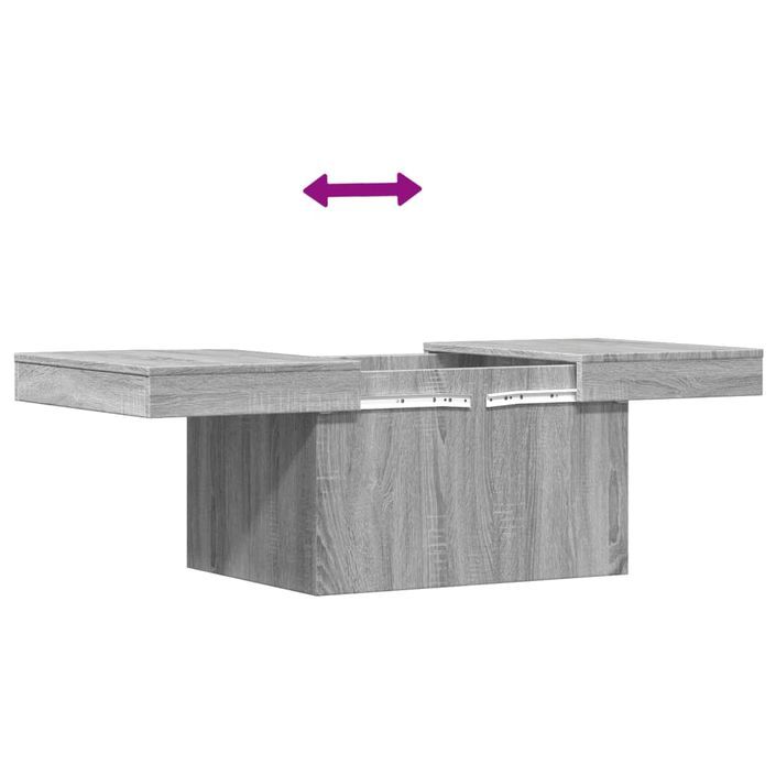 Table basse sonoma gris 80x55x40 cm bois d'ingénierie - Photo n°9