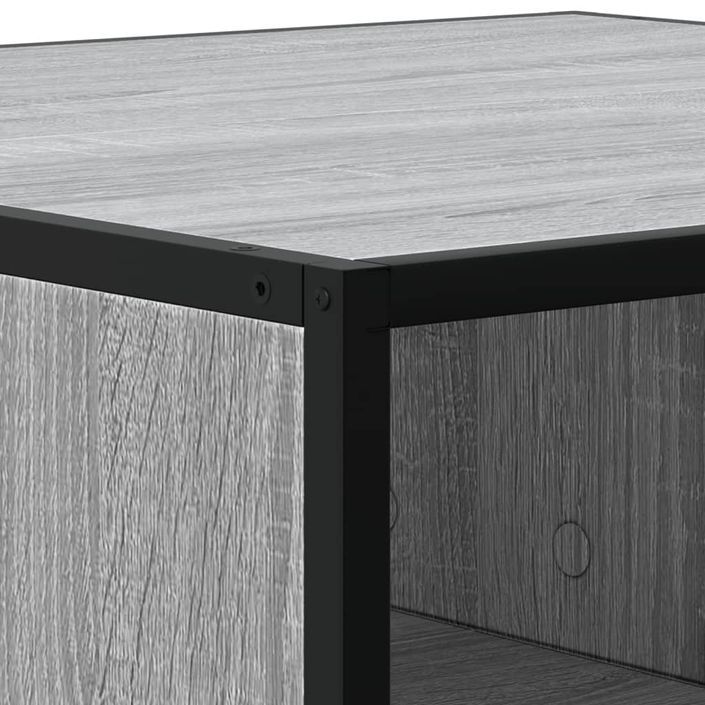 Table basse sonoma gris 80x80x30 cm bois d'ingénierie et métal - Photo n°8