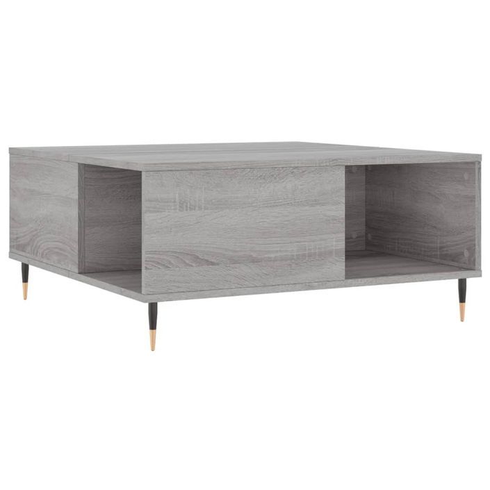 Table basse sonoma gris 80x80x36,5 cm bois d'ingénierie - Photo n°1