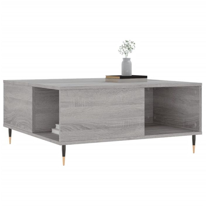 Table basse sonoma gris 80x80x36,5 cm bois d'ingénierie - Photo n°3