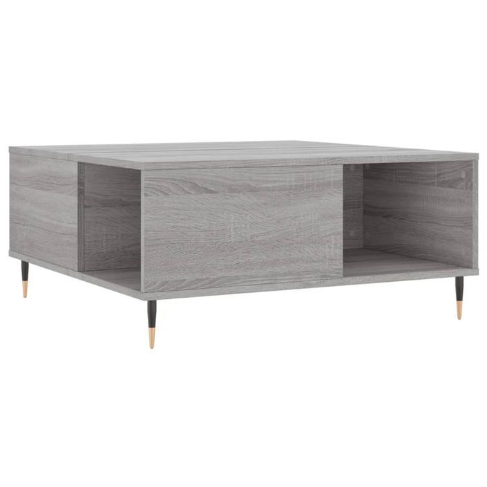 Table basse sonoma gris 80x80x36,5 cm bois d'ingénierie - Photo n°6