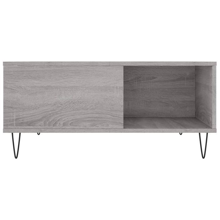 Table basse sonoma gris 80x80x36,5 cm bois d'ingénierie - Photo n°5
