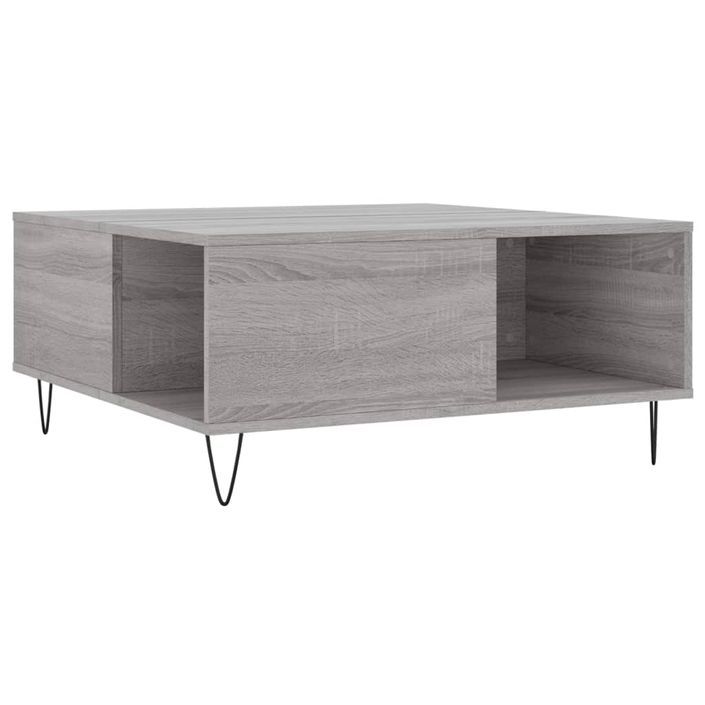 Table basse sonoma gris 80x80x36,5 cm bois d'ingénierie - Photo n°6