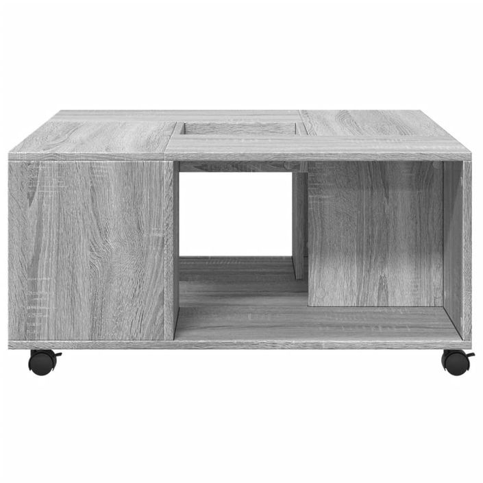 Table basse sonoma gris 80x80x40 cm bois d'ingénierie - Photo n°4