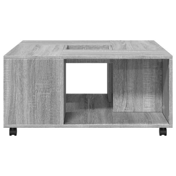 Table basse sonoma gris 80x80x40 cm bois d'ingénierie - Photo n°5