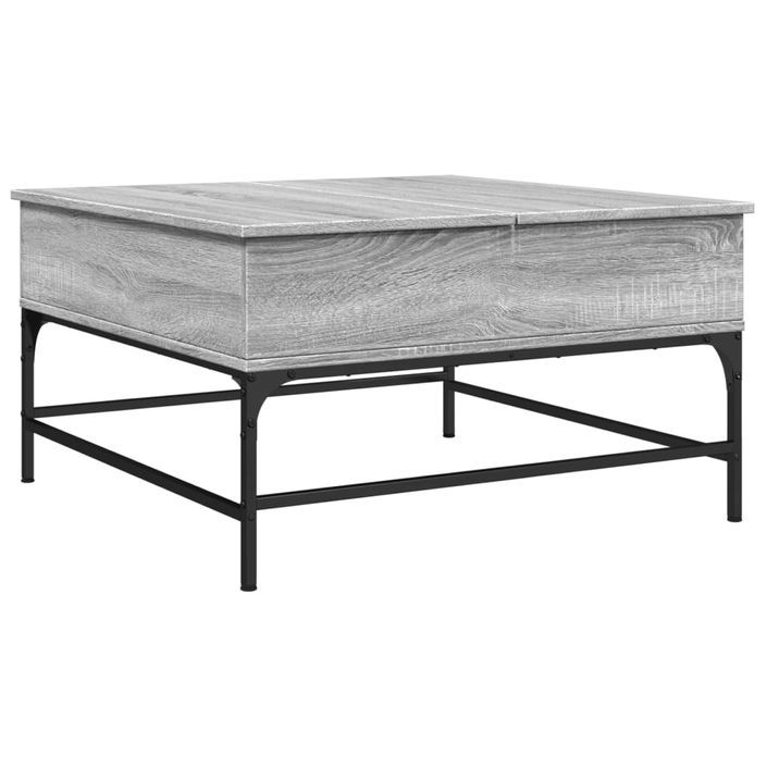 Table basse sonoma gris 80x80x45 cm bois d'ingénierie et métal - Photo n°1