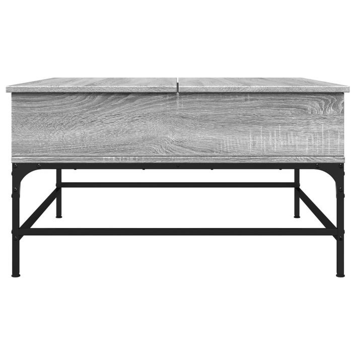 Table basse sonoma gris 80x80x45 cm bois d'ingénierie et métal - Photo n°5