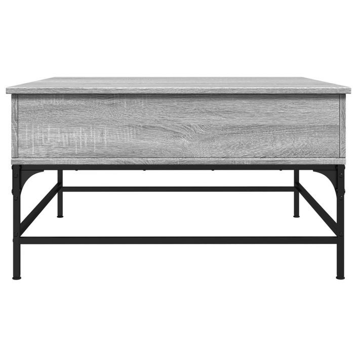 Table basse sonoma gris 80x80x45 cm bois d'ingénierie et métal - Photo n°6