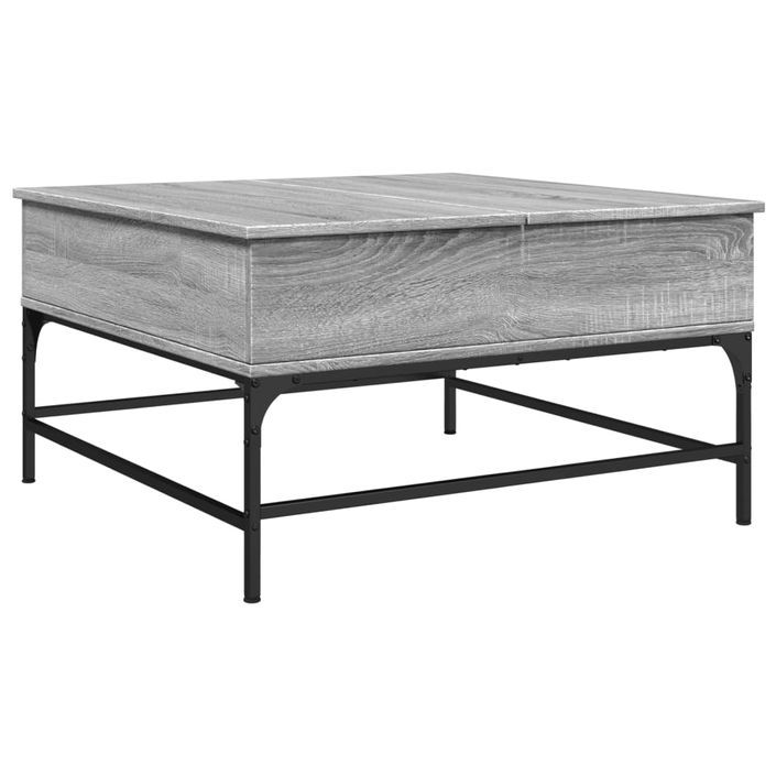 Table basse sonoma gris 80x80x45 cm bois d'ingénierie et métal - Photo n°7